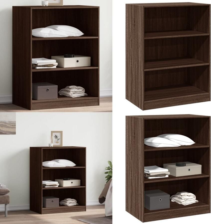 VidaXL Kledingkast 77x48x102 cm bewerkt hout bruin eikenkleurig Kledingkast Kledingkasten Klerenkast Garderobekast - Foto 2