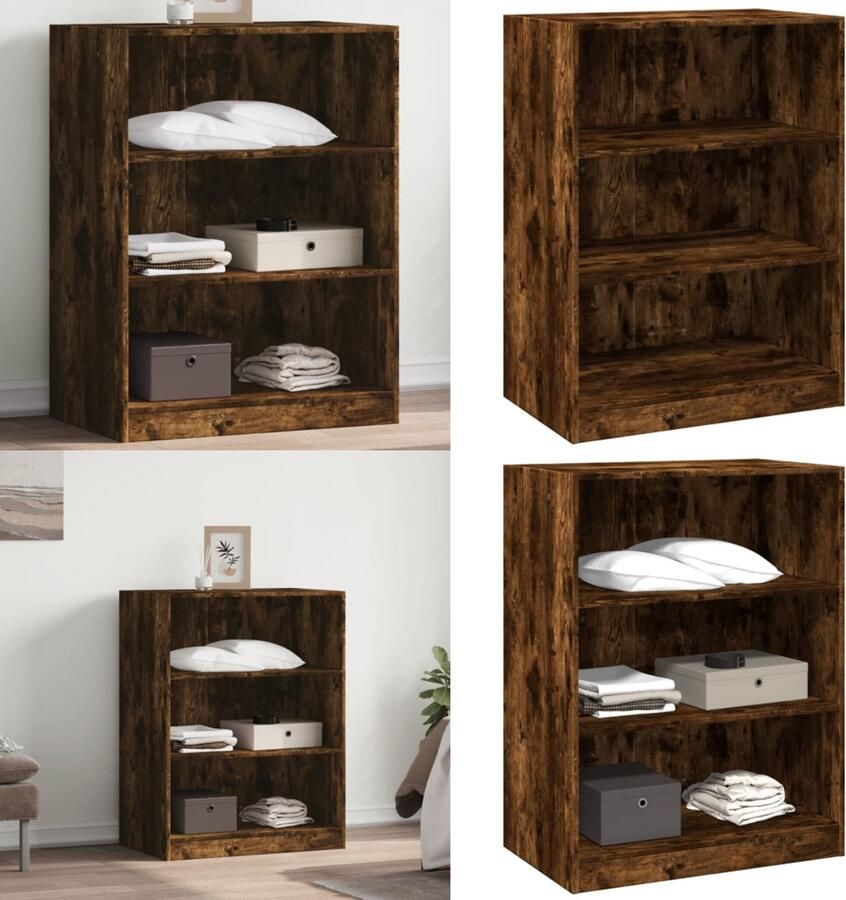 VidaXL Kledingkast 77x48x102 cm bewerkt hout gerookt eikenkleurig Kledingkast Kledingkasten Klerenkast Garderobekast