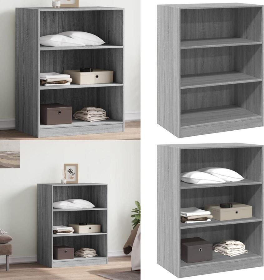 VidaXL Kledingkast 77x48x102 cm bewerkt hout grijs sonoma eikenkleurig Kledingkast Kledingkasten Klerenkast Garderobekast