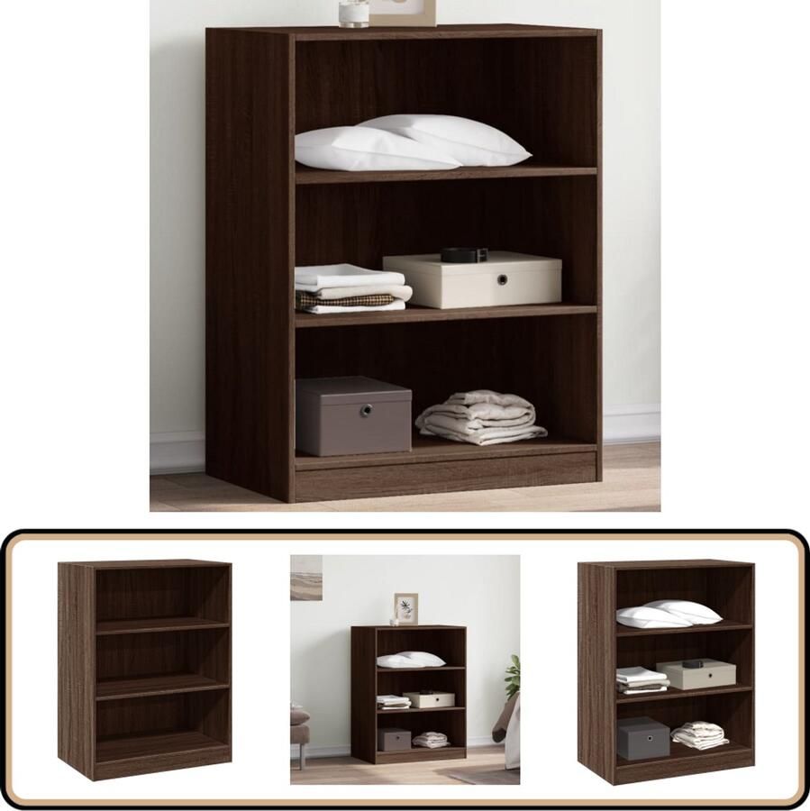 VidaXL Kledingkast 77x48x102 cm Bruin Eiken Kledingkast Garderobe Bergruimte Houten Kast Bruine Eiken Kleur Compact Design Klein Appartement Organisatie
