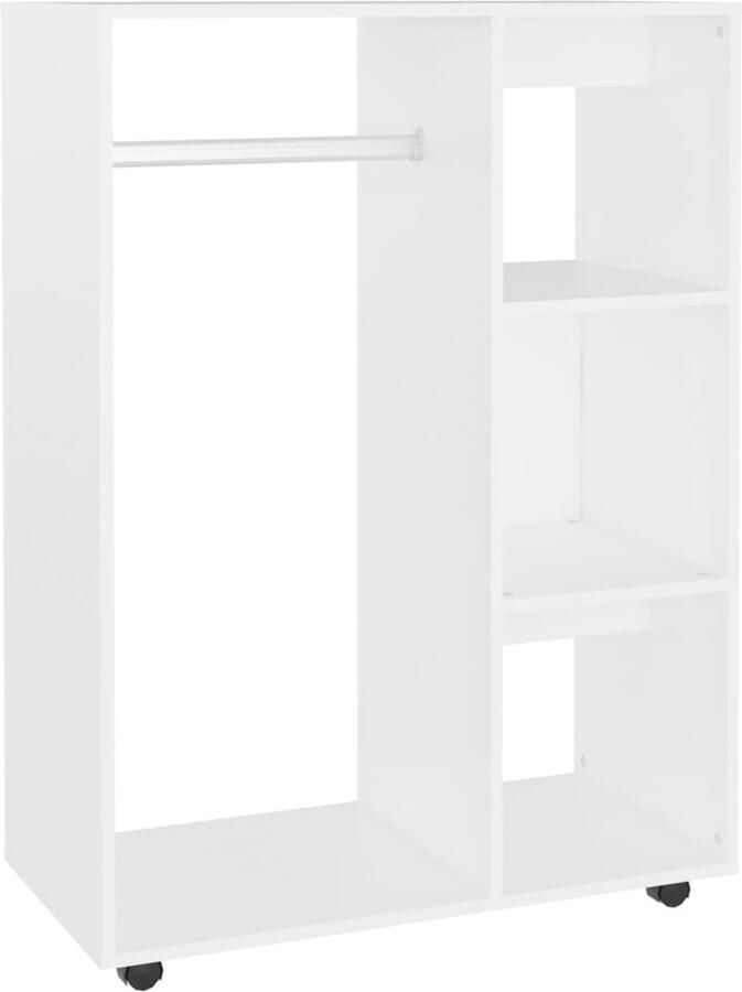 VidaXL Kledingkast 80x40x110 cm Wit Bewerkt hout Opslagkast Witte Kast Houten Kast Garderobe Kledingkast Scandinavische Kast Basic Kast Spaanplaat Kast Kleine Kast Compacte Kast Kamermeubilair