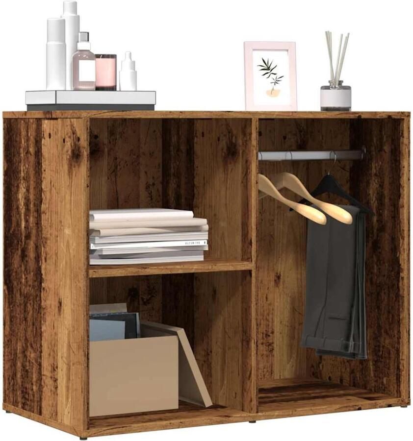 VidaXL Kledingkast 80x40x65 cm Oud Houtkleur Kledingkast Kledingkasten Sieradenkast Kast