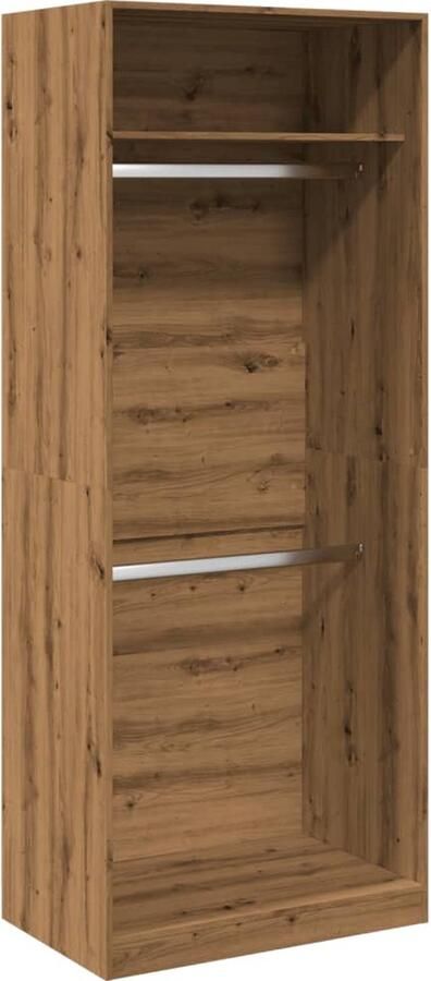 VidaXL Kledingkast 80x50x200 cm bewerkt hout artisanaal eikenkleur