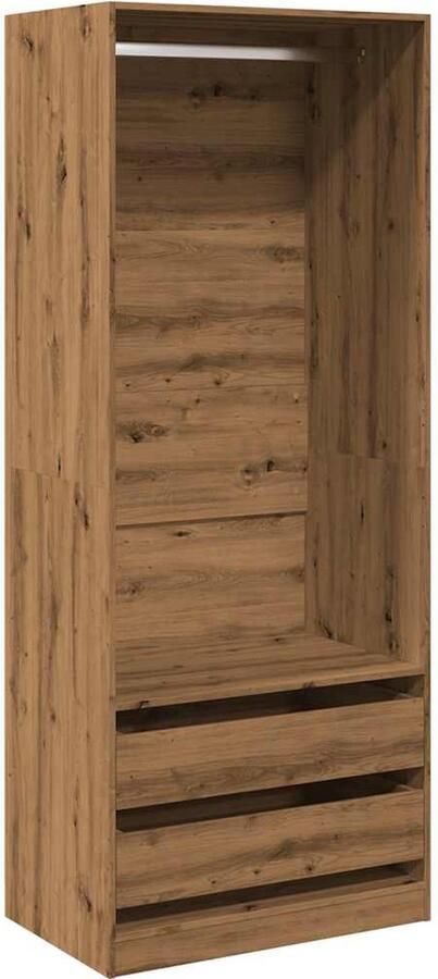 VidaXL Kledingkast 80x50x200 cm bewerkt hout artisanaal eikenkleur