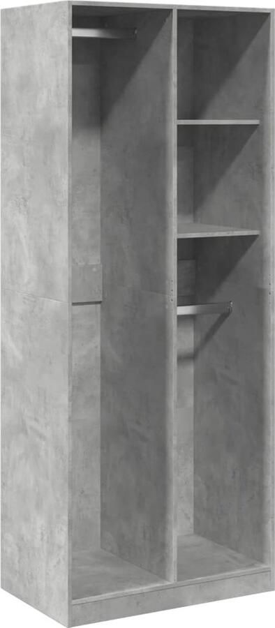 VidaXL Kledingkast 80x50x200 cm bewerkt hout betongrijs - Foto 2