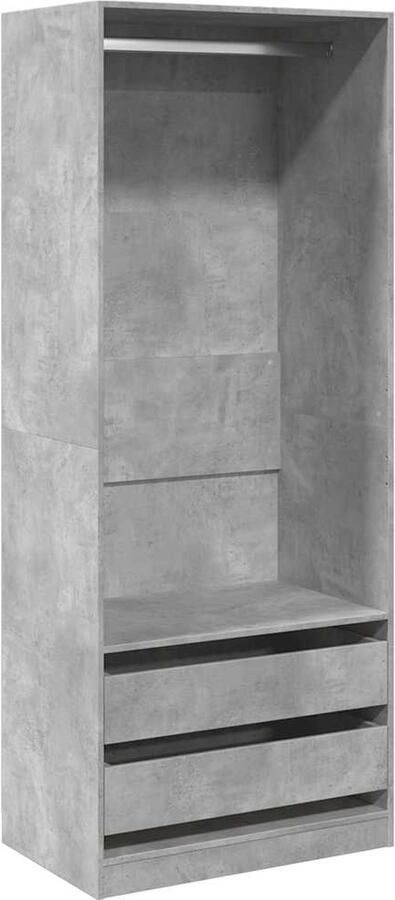 VidaXL Kledingkast 80x50x200 cm bewerkt hout betongrijs