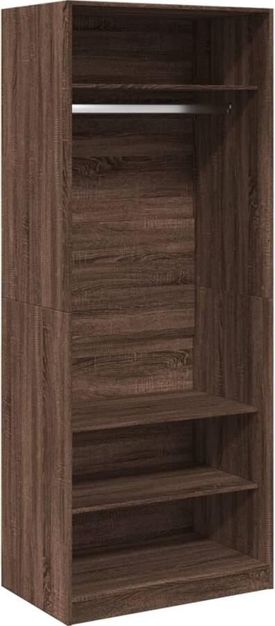 VidaXL Kledingkast 80x50x200 cm bewerkt hout bruin eikenkleur