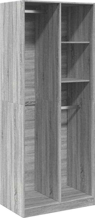 VidaXL Kledingkast 80x50x200 cm bewerkt hout grijs sonoma eikenkleur