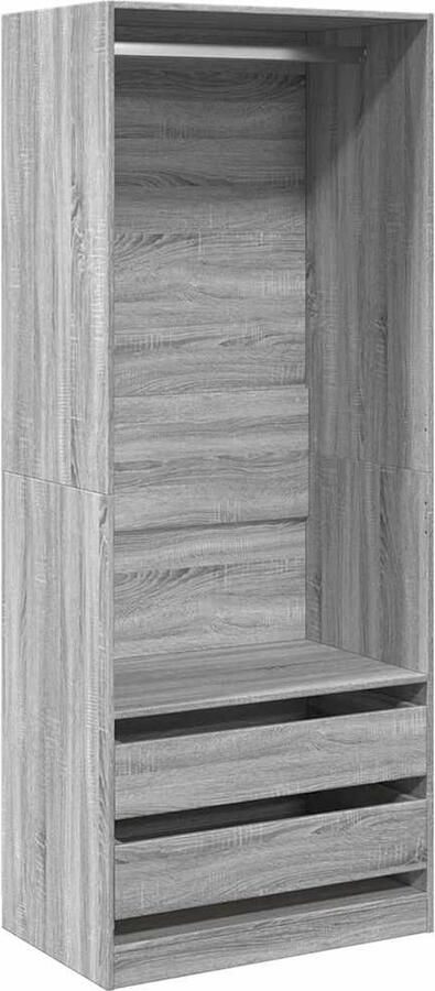 VidaXL Kledingkast 80x50x200 cm bewerkt hout grijs sonoma eikenkleur