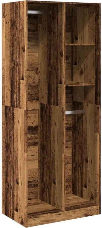 VidaXL Kledingkast 80x50x200 cm bewerkt hout oud hout
