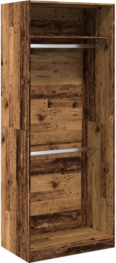VidaXL Kledingkast 80x50x200 cm bewerkt hout oud hout - Foto 5