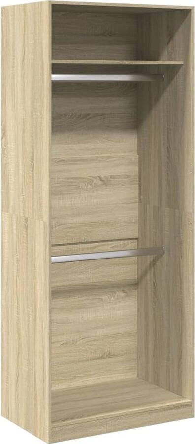 VidaXL Kledingkast 80x50x200 cm bewerkt hout sonoma eikenkleurig