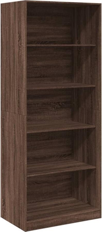 The Living Store Kledingkast 80x50x200 cm bewerkt hout bruin eikenkleur Kledingkast Houten Kledingkast Bruine Eiken Kleur Hangkasten Opbergkast - Foto 2