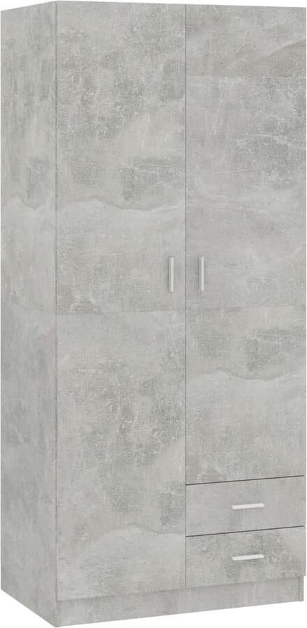 Vida XL vidaXL Kledingkast 80x52x180 cm bewerkt hout betongrijs-VXL-800643