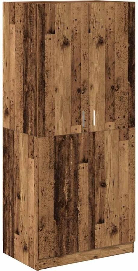 VidaXL Kledingkast 80x52x180 cm bewerkt hout oud houtkleurig