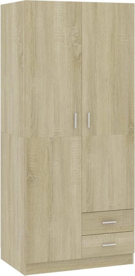 Vida XL vidaXL Kledingkast 80x52x180 cm bewerkt hout sonoma eikenkleurig-VXL-800642