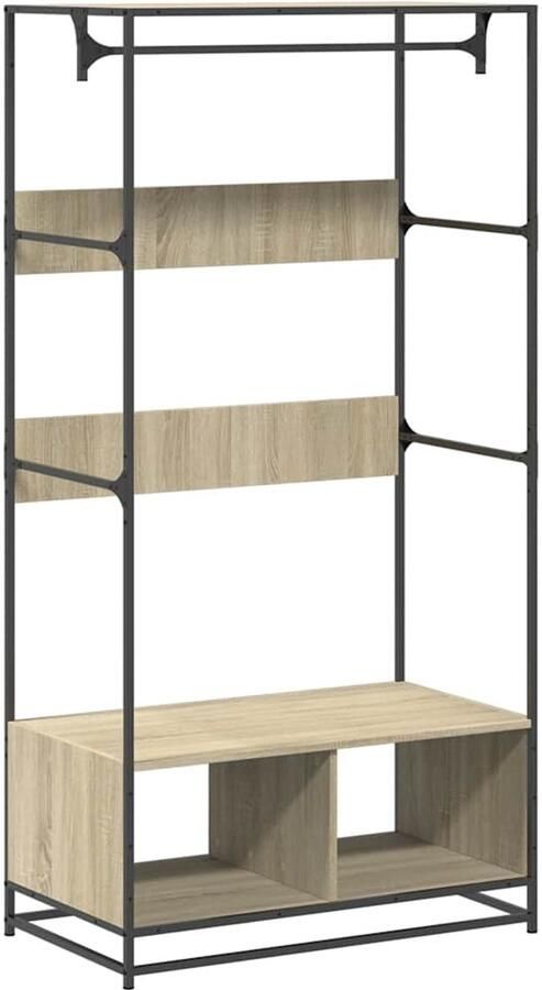 VidaXL Kledingkast 90x50x180 cm Sonoma eiken Kledingkast Houten Kast Opslagkast Garderobe Dressoir