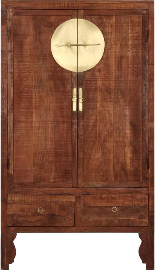 VidaXL Kledingkast Acaciahout 100x50x175 cm Kledingkast Commode Houten Kast Acacia Meubels Vintage Kast Bergruimte Opslagkast Woonkamer Decoratie Slaapkamer Meubilair