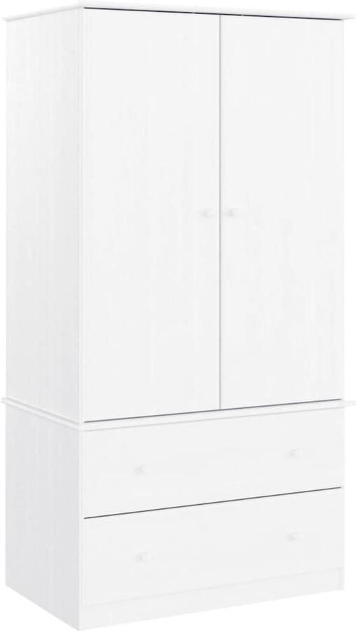 VidaXL -Kledingkast-ALTA-90x55x170-cm-massief-grenenhout-wit - Foto 2