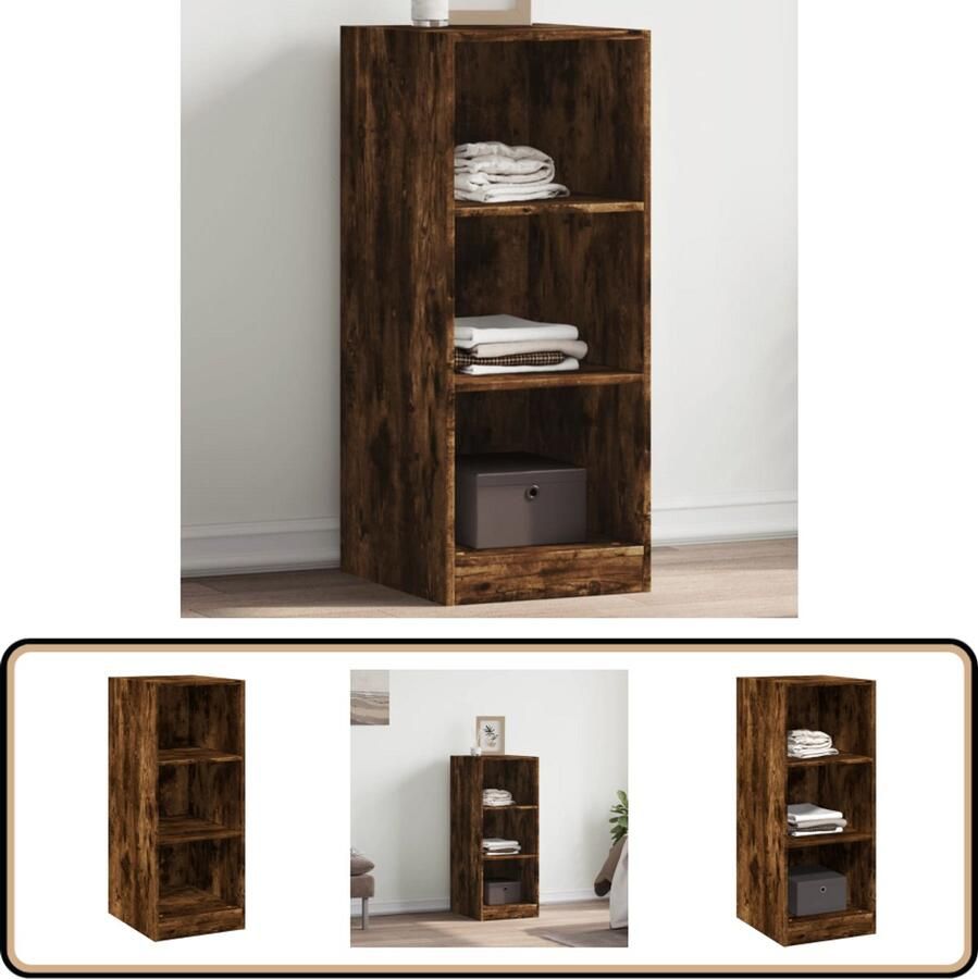 VidaXL Kledingkast Gerookt Eiken 48x41x102 cm Kledingrek Garderobe Opbergkast Houten Kledingkast Bruine Kledingkast