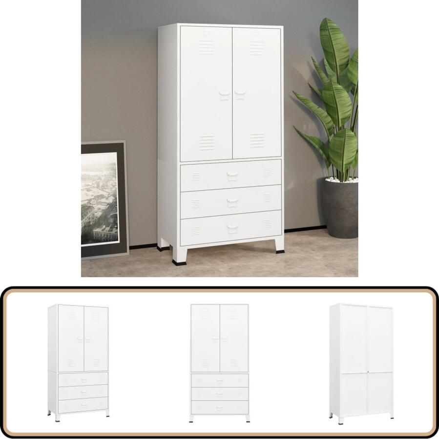 VidaXL Kledingkast Industrieel Metaal 90x50x180 cm Metalen Kast Kledingkast Garderoben Opslagruimte Industrieel Design