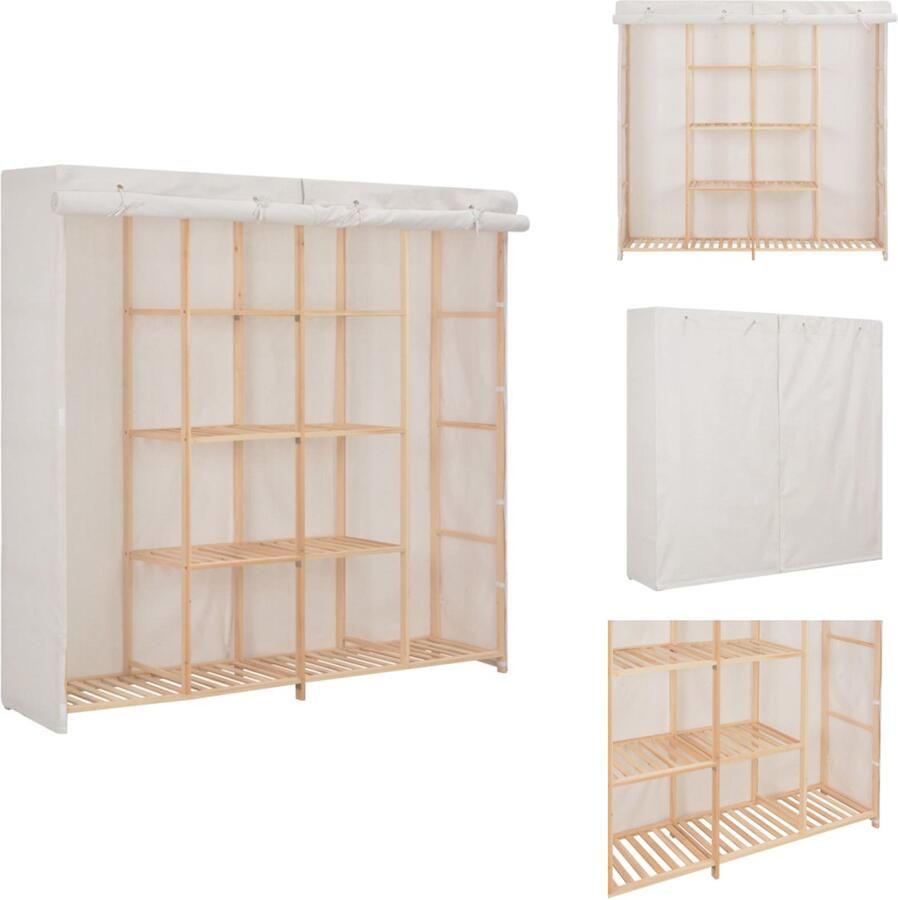 VidaXL Kledingkast Kledingkasten Garderobekast Garderobekasten Kledingkast 173x40x170 cm stof wit