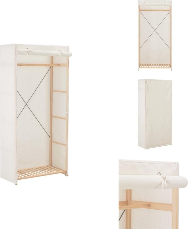 VidaXL Kledingkast Kledingkasten Garderobekast Garderobekasten Kledingkast 79x40x170 cm stof wit