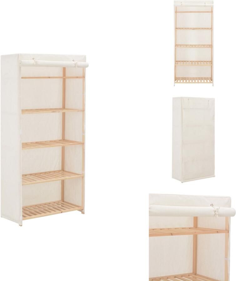 VidaXL Kledingkast Kledingkasten Garderobekast Garderobekasten Kledingkast 79x40x170 cm stof wit