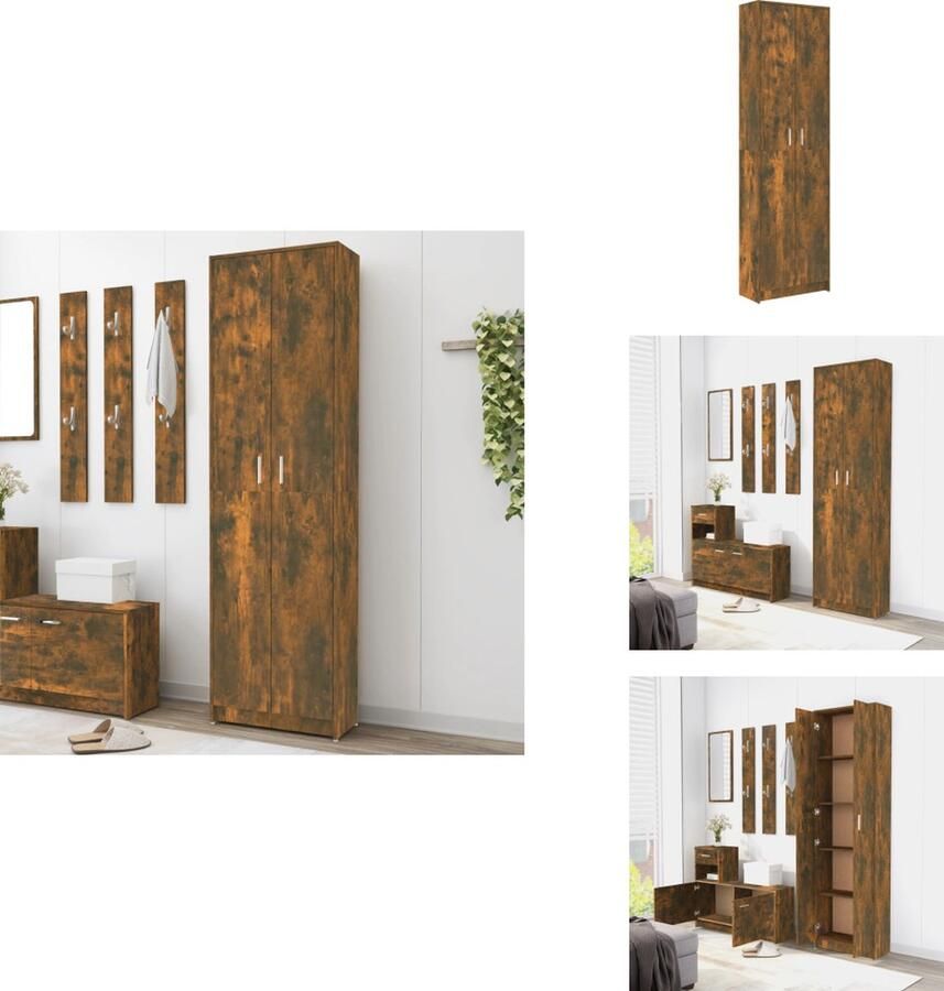 VidaXL Kledingkast Kledingkasten Garderobekast Slaapkamerkast Gangkast 55x25x189 cm bewerkt hout gerookt eikenkleurig - Foto 2