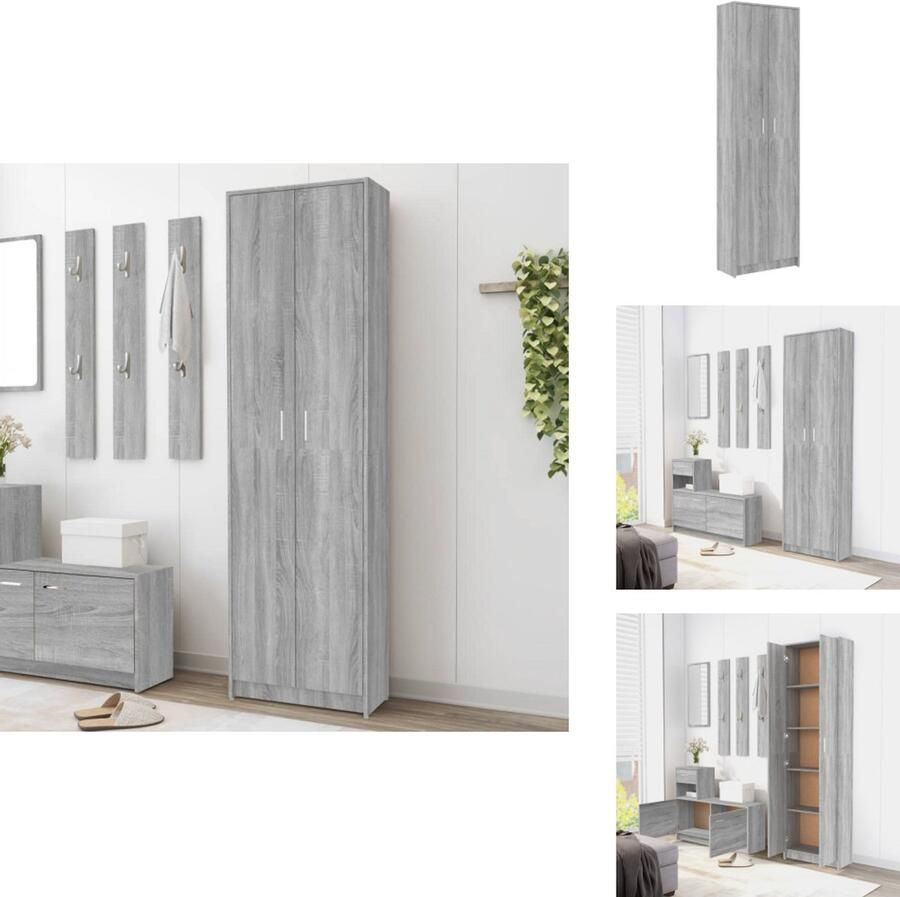 VidaXL Kledingkast Kledingkasten Garderobekast Slaapkamerkast Gangkast 55x25x189 cm bewerkt hout grijs sonoma eikenkleurig