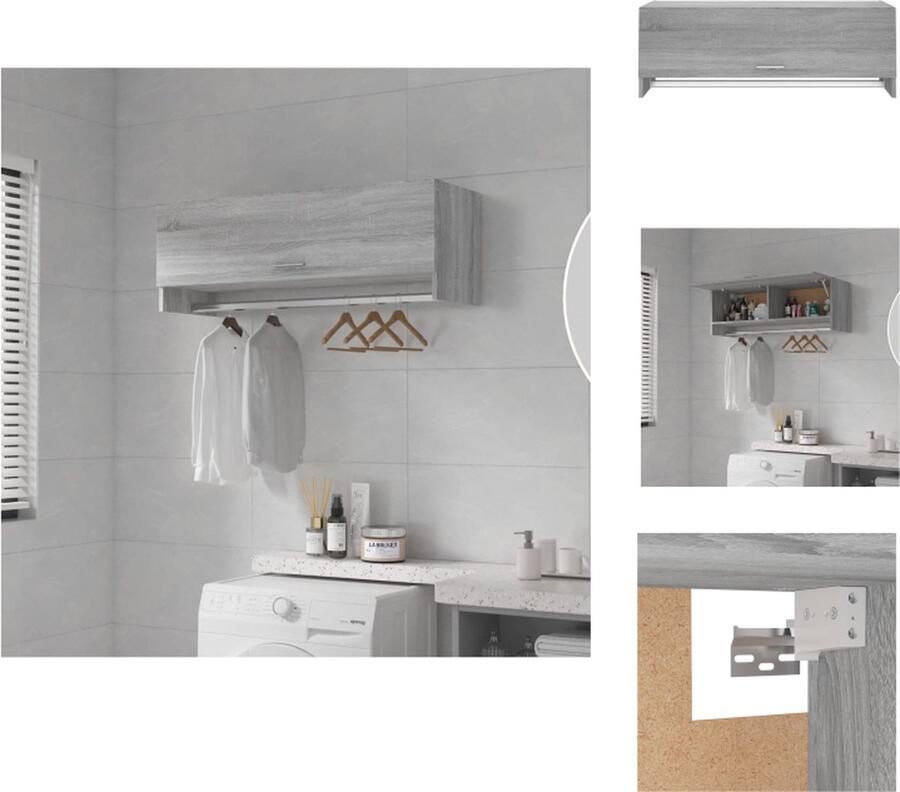 VidaXL Kledingkast Kledingkasten Garderobekast Slaapkamerkast Kledingkast 100x32 5x35 cm bewerkt hout grijs sonoma eikenkleur