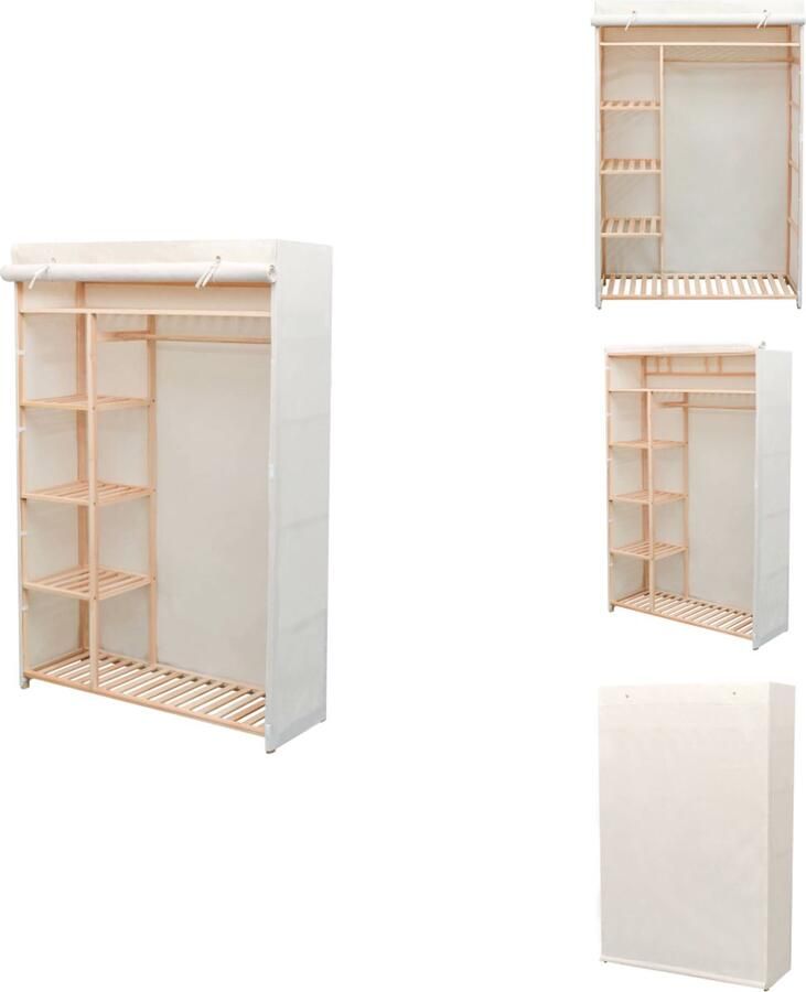 VidaXL Kledingkast Kledingkasten Kast Kasten Kledingkast stof en grenenhout 110x40x170 cm