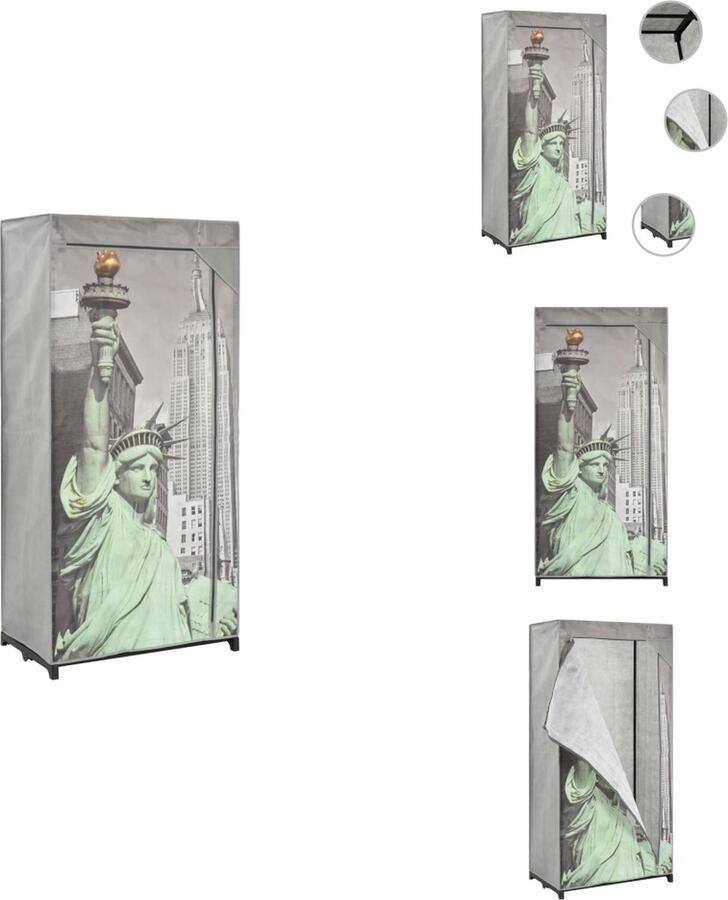 VidaXL Kledingkast Kledingkasten Kledingrek Kledingrekken Kledingkast New York 75x45x160 cm stof