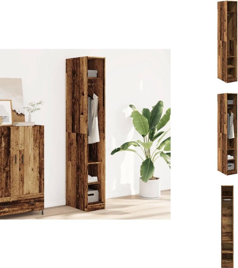 VidaXL Kledingkast Kledingkasten Klerenkast Garderobekast Kledingkast 30x50x200 cm bewerkt hout oud hout