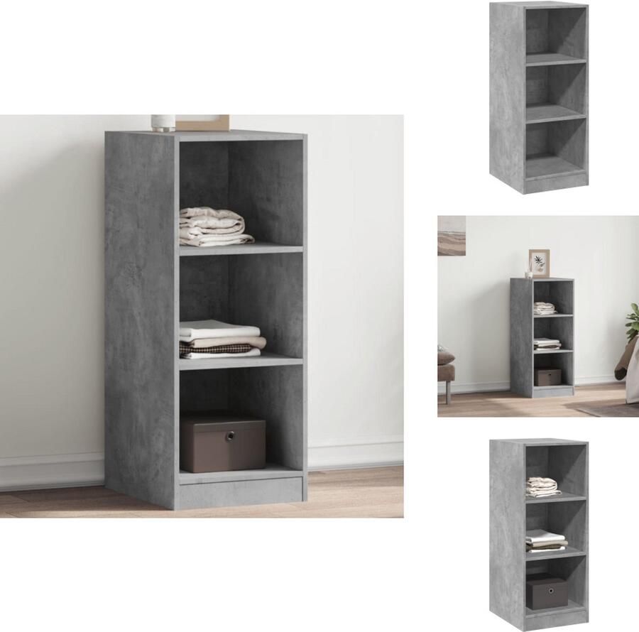 VidaXL Kledingkast Kledingkasten Klerenkast Garderobekast Kledingkast 48x41x102 cm bewerkt hout betongrijs
