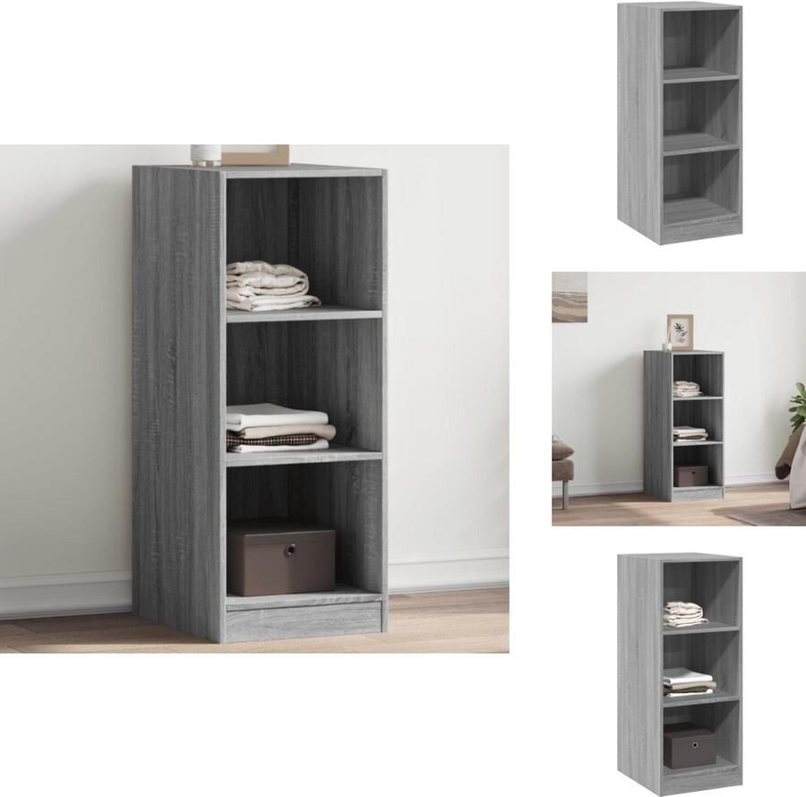 VidaXL Kledingkast Kledingkasten Klerenkast Garderobekast Kledingkast 48x41x102 cm bewerkt hout grijs sonoma eikenkleurig