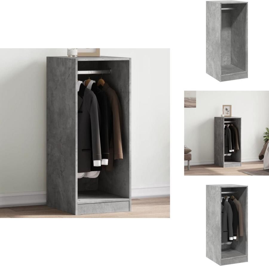 VidaXL Kledingkast Kledingkasten Klerenkast Garderobekast Kledingkast 48x41x102 cm bewerkt hout betongrijs