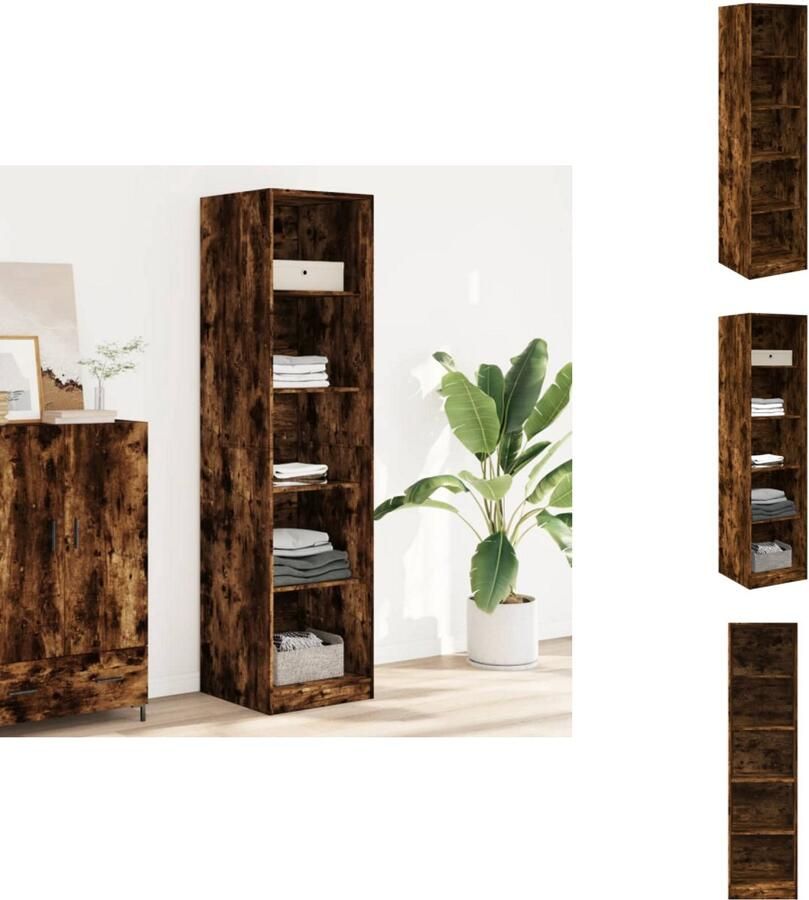 VidaXL Kledingkast Kledingkasten Klerenkast Garderobekast Kledingkast 50x50x200 cm bewerkt hout gerookt eikenkleurig - Foto 2