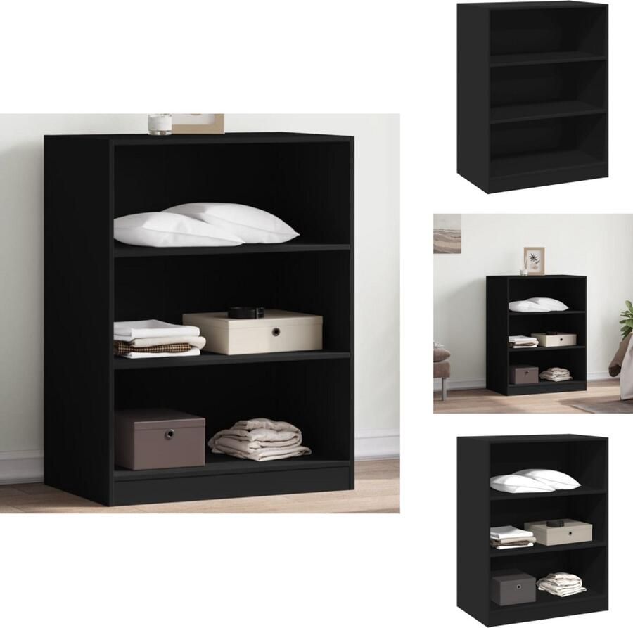 VidaXL Kledingkast Kledingkasten Klerenkast Garderobekast Kledingkast 77x48x102 cm bewerkt hout zwart