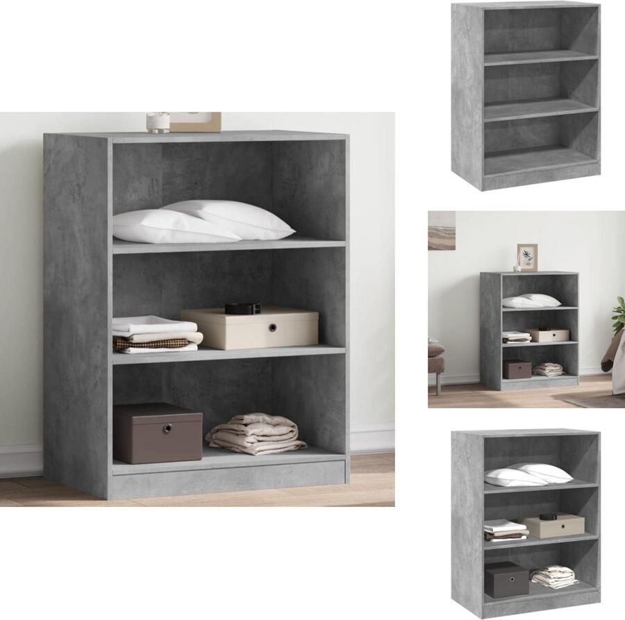 VidaXL Kledingkast Kledingkasten Klerenkast Garderobekast Kledingkast 77x48x102 cm bewerkt hout betongrijs