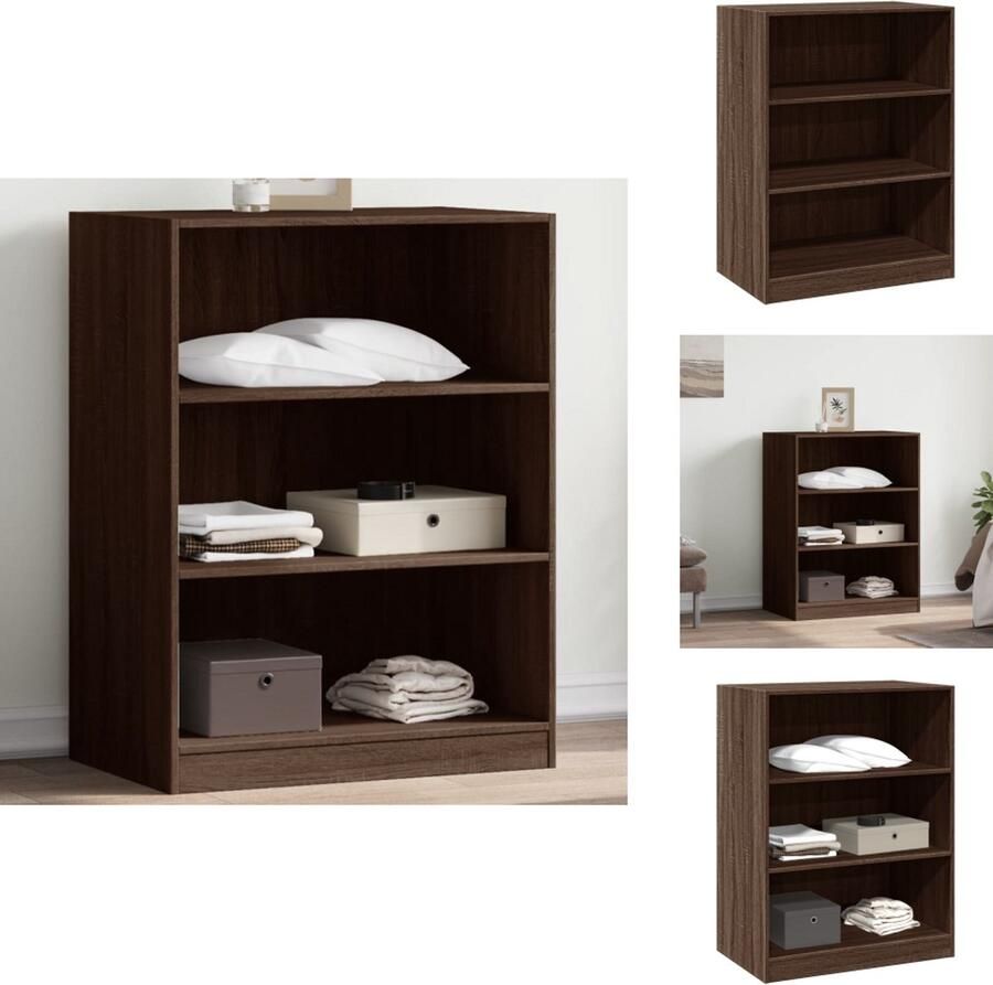 VidaXL Kledingkast Kledingkasten Klerenkast Garderobekast Kledingkast 77x48x102 cm bewerkt hout bruin eikenkleurig - Foto 2