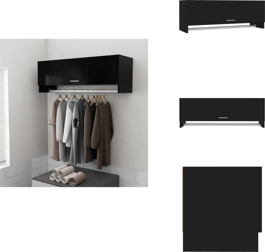 VidaXL Kledingkast Kledingkasten Klerenkast Klerenkasten Kledingkast 100x32 5x35 cm bewerkt hout zwart