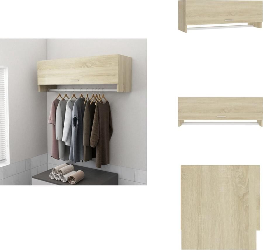 VidaXL Kledingkast Kledingkasten Klerenkast Klerenkasten Kledingkast 100x32 5x35 cm bewerkt hout sonoma eikenkleurig
