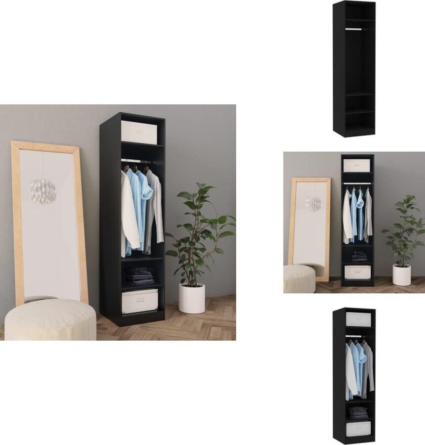 VidaXL Kledingkast Kledingkasten Klerenkast Klerenkasten Kledingkast 50x50x200 cm bewerkt hout zwart