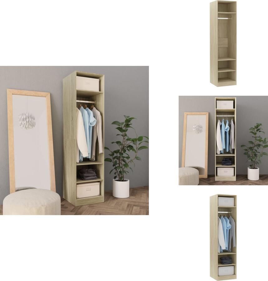 VidaXL Kledingkast Kledingkasten Klerenkast Klerenkasten Kledingkast 50x50x200 cm bewerkt hout sonoma eikenkleurig