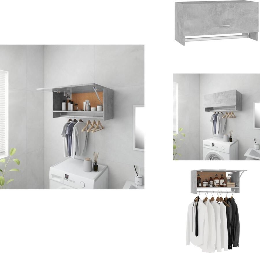 VidaXL Kledingkast Kledingkasten Klerenkast Klerenkasten Kledingkast 70x32 5x35 cm bewerkt hout betongrijs