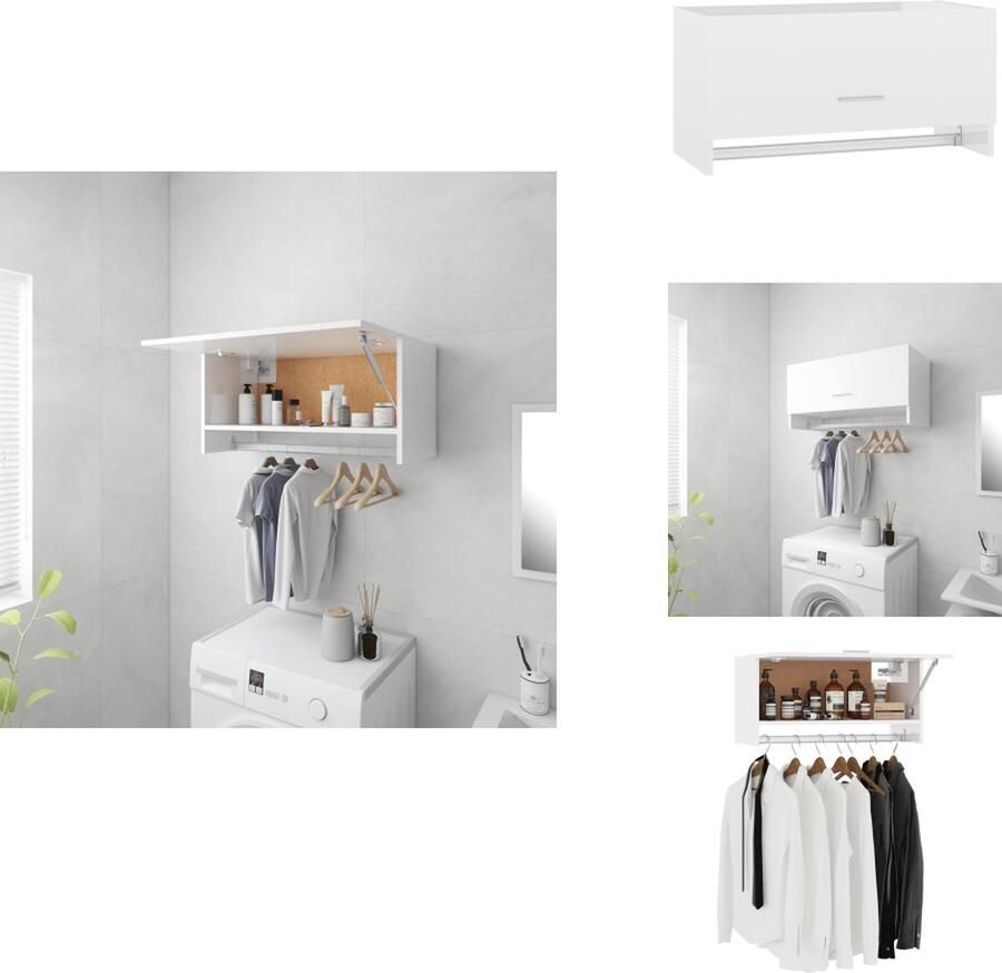 VidaXL Kledingkast Kledingkasten Klerenkast Klerenkasten Kledingkast 70x32 5x35 cm bewerkt hout hoogglans wit