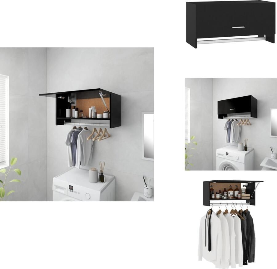 VidaXL Kledingkast Kledingkasten Klerenkast Klerenkasten Kledingkast 70x32 5x35 cm bewerkt hout zwart