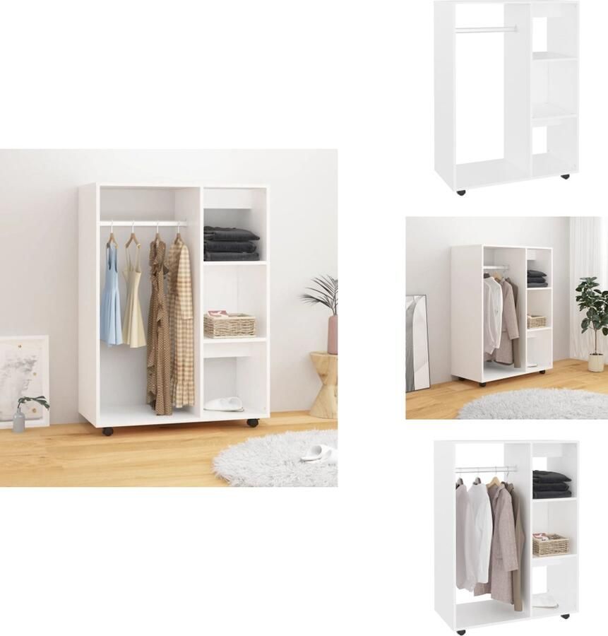 VidaXL Kledingkast Kledingkasten Klerenkast Klerenkasten Kledingkast 80x40x110 cm bewerkt hout wit