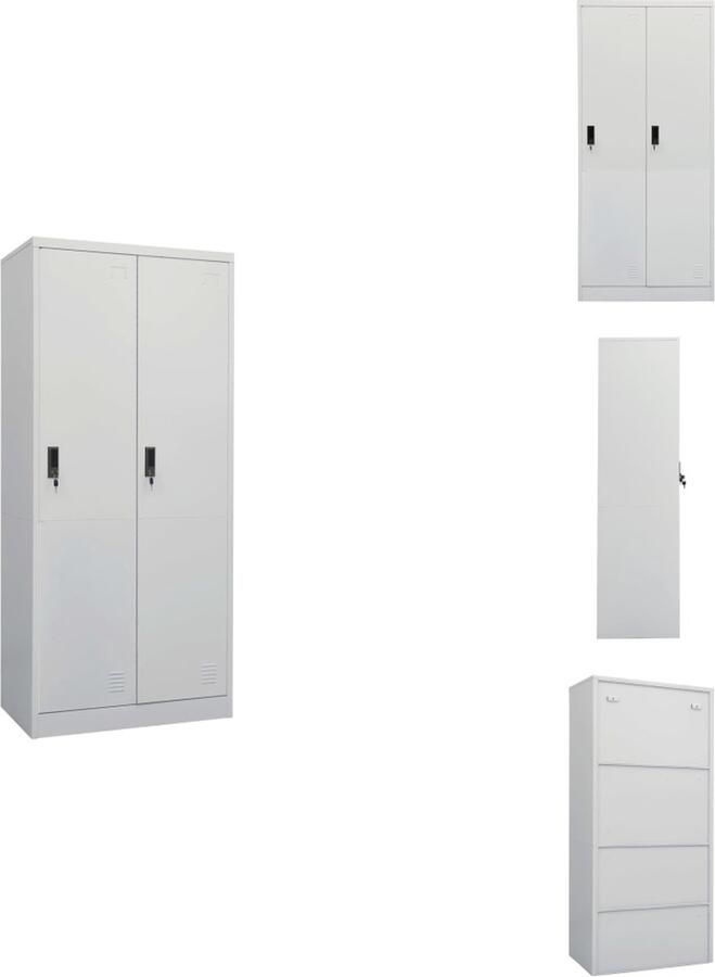 VidaXL Kledingkast Kledingkasten Klerenkast Klerenkasten Kledingkast 80x50x180 cm staal lichtgrijs